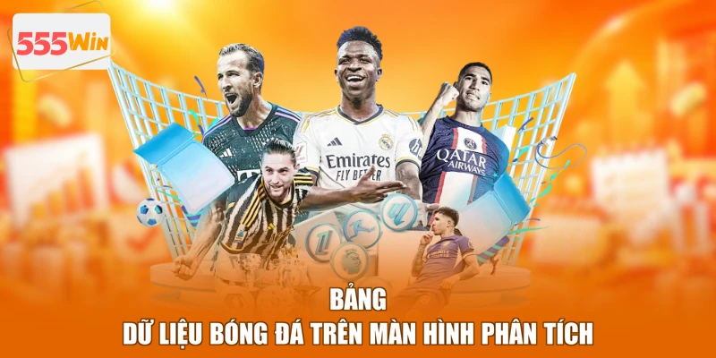 Bảng dữ liệu bóng đá trên màn hình phân tích